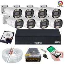 Kit Dvr Intelbras 8 Canais H.265 8 Câmeras Full Hd Imagem Colorida a noite 20m Completo