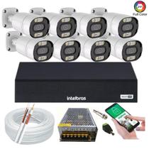 Kit Dvr Intelbras 8 Canais H.265 8 Câmeras Full Hd Imagem Colorida a noite 20m