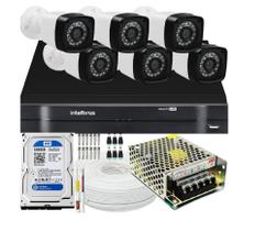 Kit DVR Intelbras 8 canais H.265 Hd 500Gb 6 câmeras Full HD 1080p 20m
