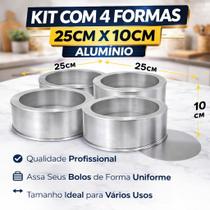 Kit e Atacado com 4 Formas 25x10 Fundo Falso