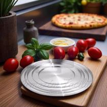 Kit e Atacado Com 5 Formas de Pizza 15,20,25,30, 35 cm Alumínio