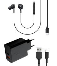 Kit Eclusivo de Carregador USB-C e Fone AKG Compatível com Galaxy S21 / S21 Fe / S22 / S22 Ultra/S23/S23Fe