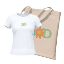 Kit Ecobag + Camiseta Feminina - God Branca Kit Ecobag + Camiseta Feminina - God Branca