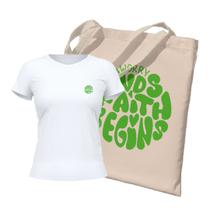 Kit Ecobag + Camiseta Feminina - Worry Branca Kit Ecobag + Camiseta Feminina - Worry Branca