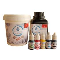 Kit Ecocast 1,4kg com 5 Pigmentos para Artesanato - Resina Base Água