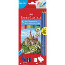 Kit Ecolápis 12 Cores + 2 Lápis Grafite + Borracha + Apontador - Faber Castell