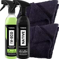 Kit ecologico v eco shampoo automotivo native cera de carnauba brilho vonixx