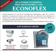 Kit Econoflex D.90 tubos de 90mm, Instalação aquecedor á gás, c/ chapéu Chinês