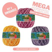 Kit ecônomico 3 barbante eco brasil multicolor 06 cores vinhedo, malbec e raio de sol oferta limitada