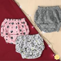 Kit Econômico 6 Calcinhas Infantis Estampadas Sortidas Algodão Puro para o Dia a Dia