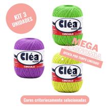 Kit ecônomico cléa 1000 cores verde cítrico, amarelo cítrico, roxo cítrico oferta limitada