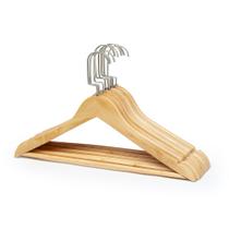 Kit Econômico com 100 Cabides Madeira Envernizado Adulto Profissional