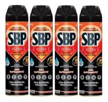 Kit Econômico com 4 Inseticidas SBP Ultra 380ml Ação Poderosa Contra Insetos Rasteiros
