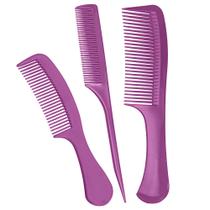 Kit Econômico de Pentes 3 Peças Rosa Kit Econômico de Pentes 3 Peças Rosa
