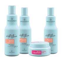 Kit Ecosmetics Nutrition Shampoo 250ml, Condicionador Defrisante 250, Máscara Oil repair 250ml