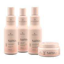 Kit Ecosmetics Plástica Capilar Shampoo Proteina 250ml, Condicionador 250ml, Leave In Protector 250ml, Máscara Hidratante