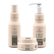 Kit Ecosmetics Vegan Live Shampoo 250ml, Máscara Pro Fitness 250ml, Balm Pro Fitness 120ml