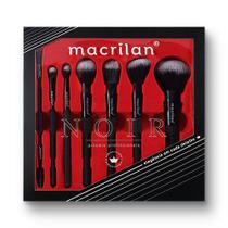 Kit ED009 Noir com 7 pincéis profissionais para maquiagem - Macrilan