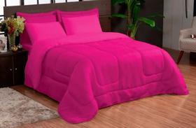 Kit edredom 05 peças casal queen dupla face todo pink hipercal Kit edredom 05 peças casal queen dupla face todo pink hipercal