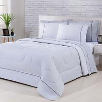 Kit Edredom 100% Algodão Percal 150 Fios Dupla Face Solteiro Jogo De Cama 5 Peças - Cinza-branco - padrão de fabricação alto Kit Edredom 100% Algodão Percal 150 Fios Dupla Face Solteiro Jogo De Cama 5 Peças - Cinza-branco - padrão de fabricação alto