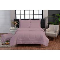 Kit Edredom 200 Fios Affeto 100% algodão 6 peças Dupla Face Casal Queen Casa Dona Rosa Off White Kit Edredom 200 Fios Affeto 100% algodão 6 peças Dupla Face Casal Queen Casa Dona Rosa Off White
