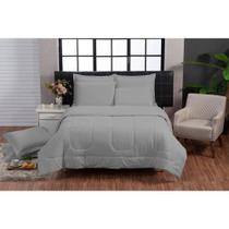 Kit Edredom 200 Fios Affeto 100% algodão 6 peças Dupla Face Casal Queen Casa Dona Rosa Off White