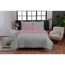 Kit edredom 200 fios italiano 100% algodão 6 peças dupla face casal queen 240x220cm casa dona Kit edredom 200 fios italiano 100% algodão 6 peças dupla face casal queen 240x220cm casa dona