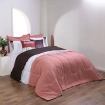 Kit Edredom Casal 7 Peças Poliéster e Linho Decoração Sofisticada e Moderna - 3202 Kit Edredom Casal 7 Peças Poliéster e Linho Decoração Sofisticada e Moderna - 3202