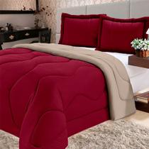 Kit edredom casal de malha dupla face 3 peças casa dona Kit edredom casal de malha dupla face 3 peças casa dona