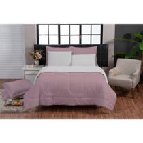 Kit Edredom Casal Dupla Face Percal 200 Fios 6 Peças Luna Casa Dona