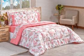 Kit Edredom casal King Dupla Face 200 Fios Naturale 3 Peças