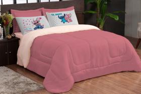 Kit Edredom Casal Padrão 5 Peças Te Amo Stitch