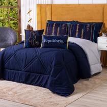 Kit Edredom CASAL PADRÃO Verano com Almofadas Estampadas 07 Peças - Dupla Face Percal 300 Fios Kit Edredom CASAL PADRÃO Verano com Almofadas Estampadas 07 Peças - Dupla Face Percal 300 Fios