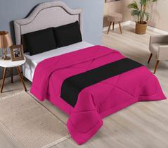 kit edredom Casal Queen Ducasa dupla face Preto/Pink Peseira com 4pçs kit edredom Casal Queen Ducasa dupla face Preto/Pink Peseira com 4pçs