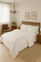 Kit Edredom Casal Queen Dupla Face 06 Peças Com Jogo de Cama Lençol com Elastico Fronhas Porta Travesseiro com Babado Leze