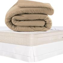 Kit Edredom CASAL Queen Dupla Face 1pc+Saia Box Ponto Palito PROTETOR LATERAL CAMA DECORACAO