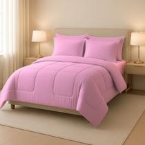 Kit Edredom Casal Queen Dupla Face Várias Cores e Tamanhos Casa Dona