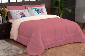 Kit Edredom Casal Queen Te Amo 5 pcs Stich Rose Kit Edredom Casal Queen Te Amo 5 pcs Stich Rose