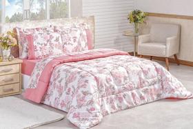 Kit Edredom Casal Super King Naturale 200 Fios 03 Peças