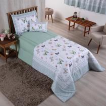 Kit Edredom Cobertor Solteiro Menina Girl Enxoval Infantil Juvenil 4 Peças 300 fios Estampado Kit Edredom Cobertor Solteiro Menina Girl Enxoval Infantil Juvenil 4 Peças 300 fios Estampado