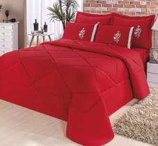 Kit Edredom Conforto King 6 Peças Dupla Face Bordado Kit Edredom Conforto King 6 Peças Dupla Face Bordado