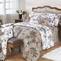 Kit Edredom Desire Casal Queen 5 Peças Percal 200 Fios 100% Algodão - Estampa Samara Kit Edredom Desire Casal Queen 5 Peças Percal 200 Fios 100% Algodão - Estampa Samara
