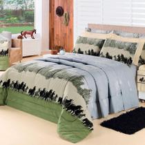 Kit Edredom Desire Casal Queen 5 Peças Percal 200 Fios 100% Algodão - Estampa Texas Kit Edredom Desire Casal Queen 5 Peças Percal 200 Fios 100% Algodão - Estampa Texas