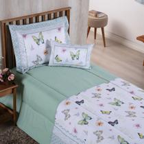 Kit Edredom Estampado Girl 4 Peças Solteiro 100% Poliéster 300 Fios Estampa Digital