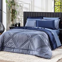 Kit Edredom Heaven Dupla Face com Fronhas QUEEN 03 Peças - Tecido Liso Percal 300 Fios 100% Algodão Original