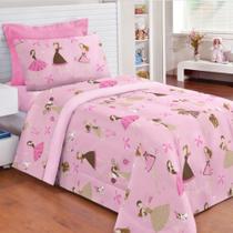 Kit Edredom Infantil Sofie Marrie e Fifi + Jogo De Lençol 5 Peças - Rosa - Zilu Enxovais Kit Edredom Infantil Sofie Marrie e Fifi + Jogo De Lençol 5 Peças - Rosa - Zilu Enxovais