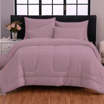 Kit Edredom Italiano Queen 3 Peças Casa Dona 200 Fios 100 Algodão Dupla Face Rose Kit Edredom Italiano Queen 3 Peças Casa Dona 200 Fios 100 Algodão Dupla Face Rose