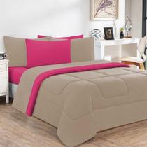 Kit Edredom + Jogo De Lençol Malha 100% Algodão Gran Moratta 5 Peças Solteiro - Avelã-pink. Kit Edredom + Jogo De Lençol Malha 100% Algodão Gran Moratta 5 Peças Solteiro - Avelã-pink.