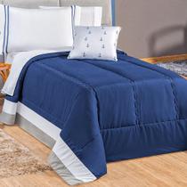 Kit Edredom Kid Âncora Solteiro 4Pçs ul Marinho Kit Edredom Kid Âncora Solteiro 4Pçs ul Marinho