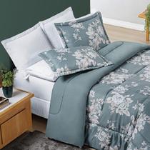 Kit edredom KING 3 peças 200 fios estampado dupla face - Kit edredom KING 3 peças 200 fios estampado dupla face -